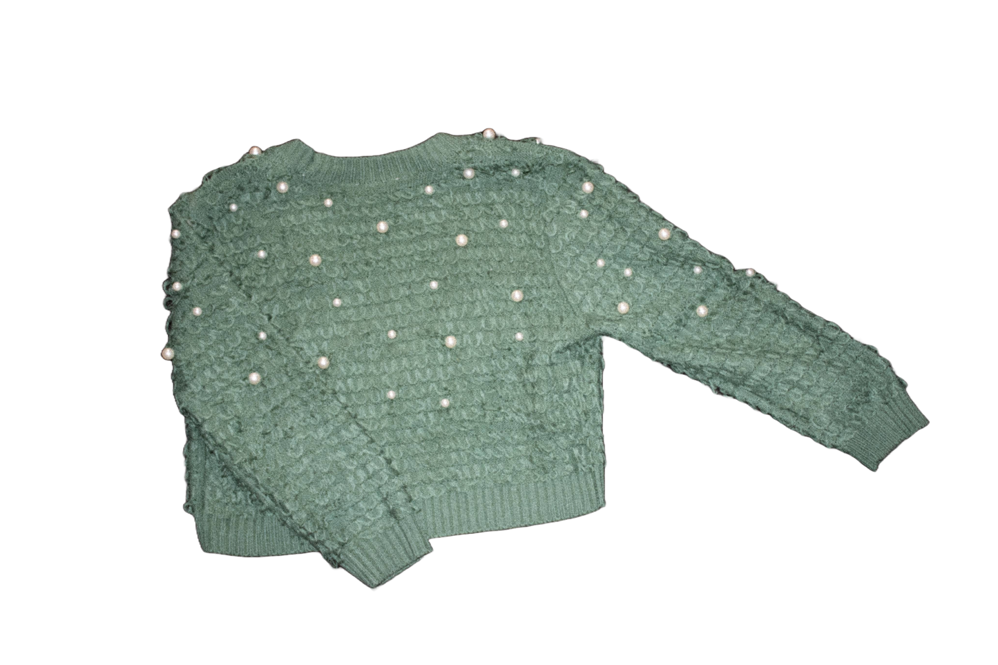 Green Pearl Knit Cardigan Sweater