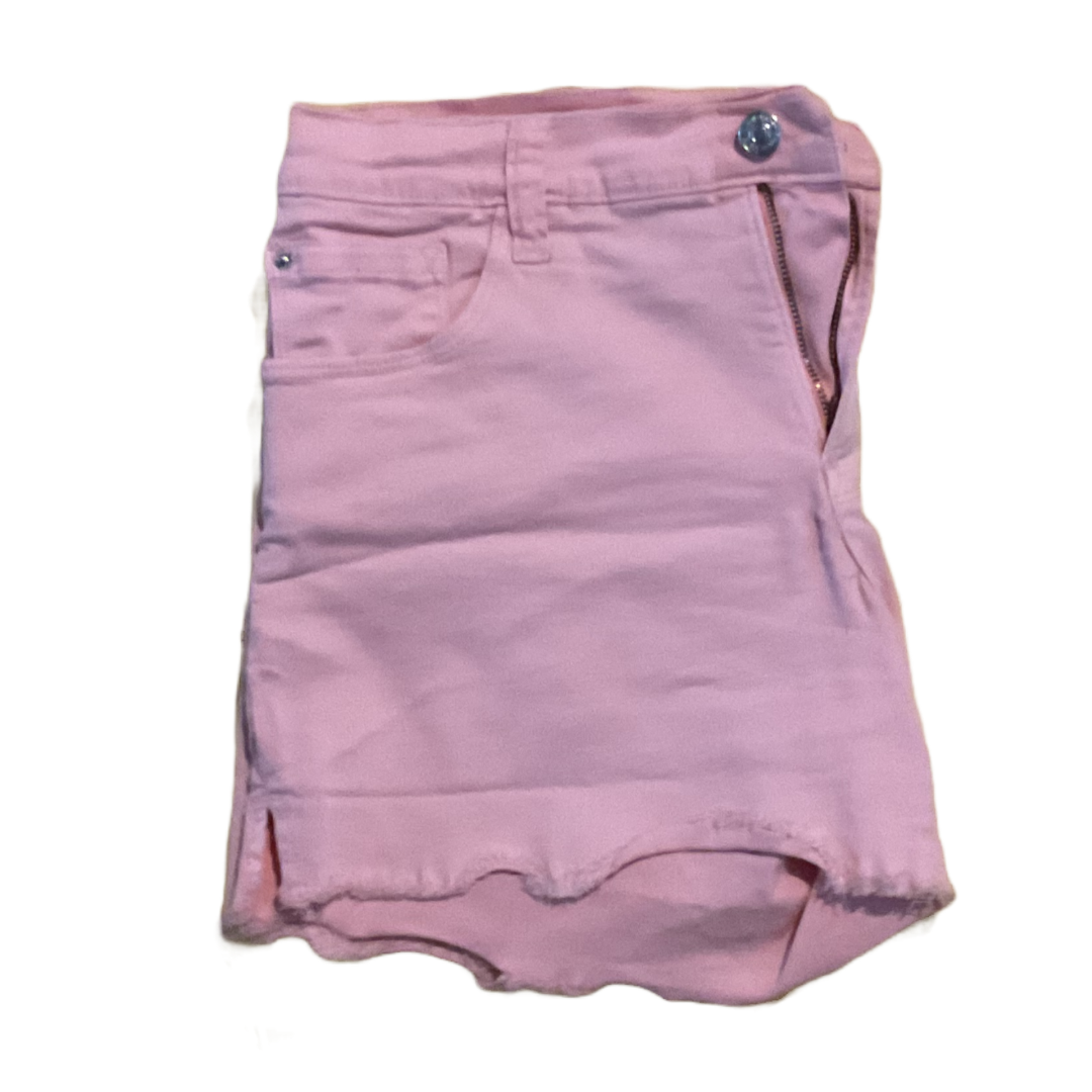 Pink Distressed Jean Shorts