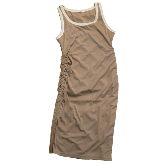 sleeveless ruched mini dress