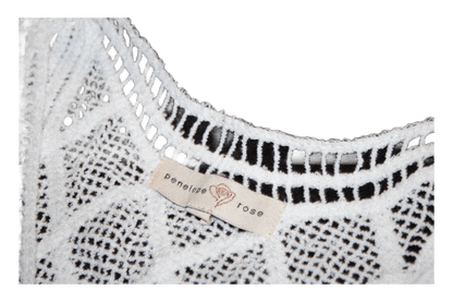 White Crochet Knit Vest