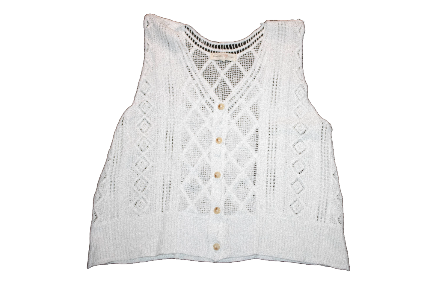 White Crochet Knit Vest