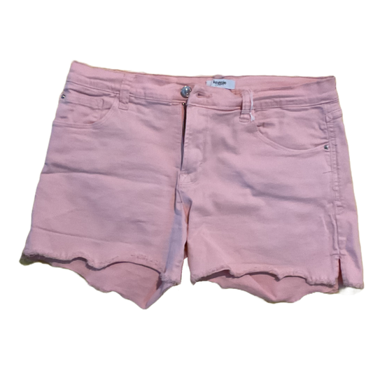 pink distressed jean shorts