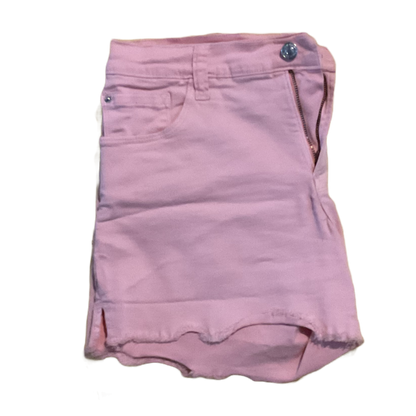 pink distressed jean shorts
