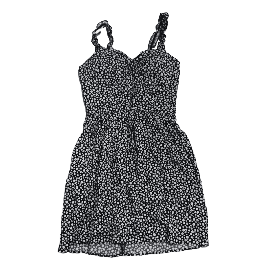 black and white floral dress
