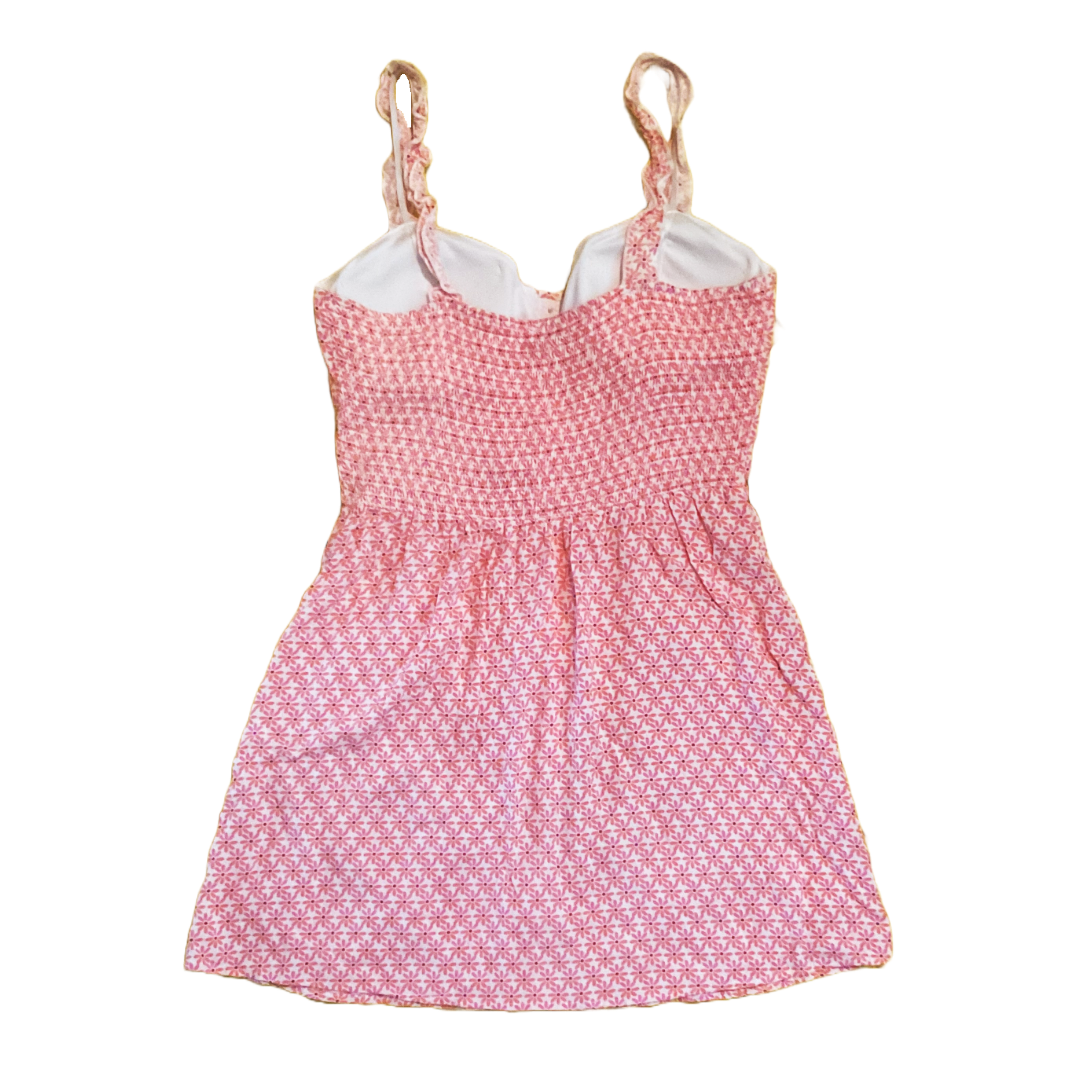 orange and pink floral dress