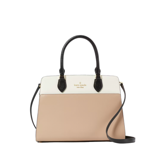 madison colorblock saffian leather medium satchel